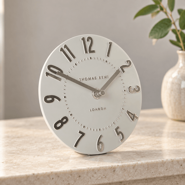 6" Mulberry Mantel Clock Silver Cloud - Distinctly Living
