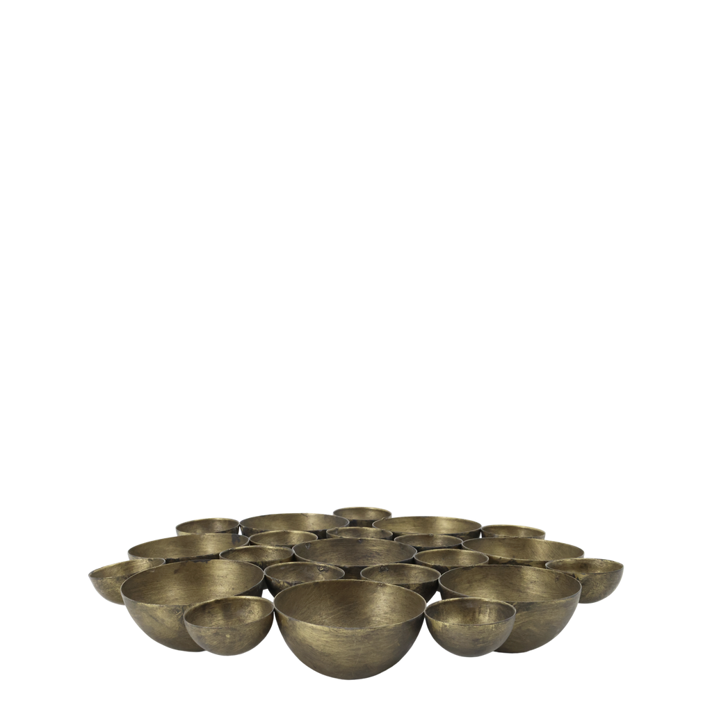 Large antique brass tealight holder