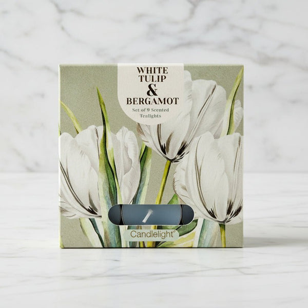 9 Pack Tealights - White Tulip & Bergamot - Distinctly Living