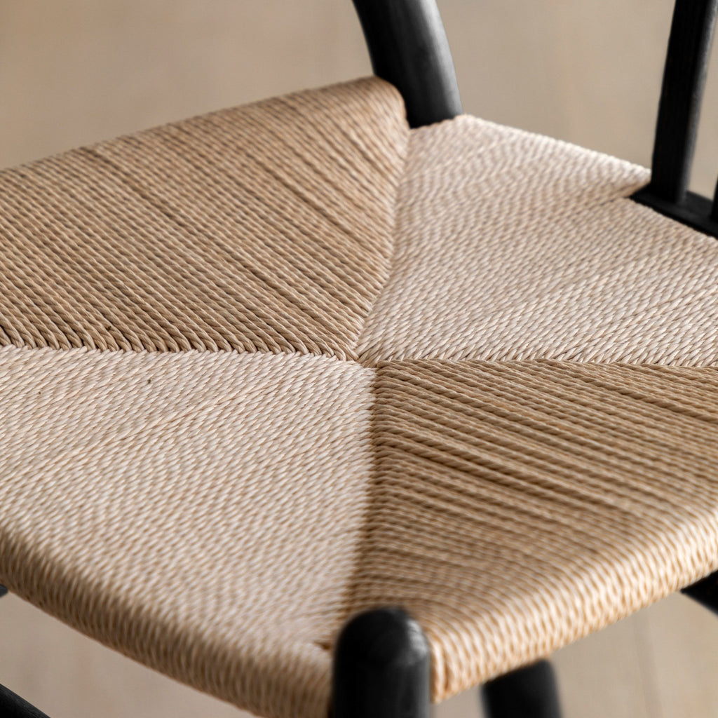 A Pair of Morris Woven Bar Stools - Natural or Black - Distinctly Living