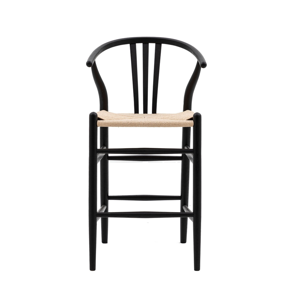A Pair of Morris Woven Bar Stools - Natural or Black - Distinctly Living