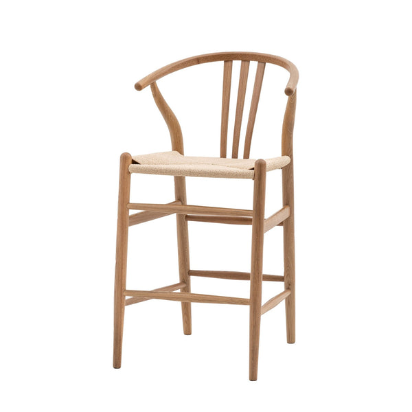 A Pair of Morris Woven Bar Stools - Natural or Black - Distinctly Living