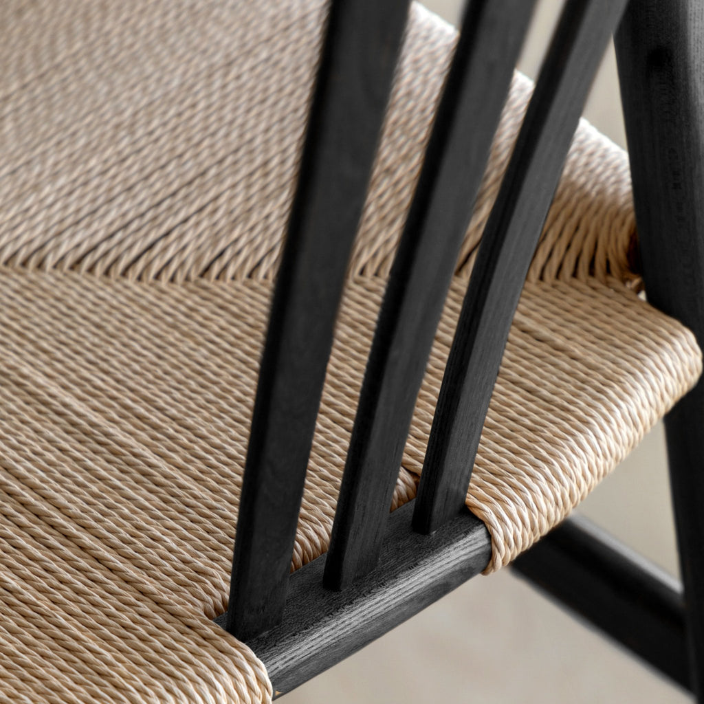 A Pair of Morris Woven Bar Stools - Natural or Black - Distinctly Living