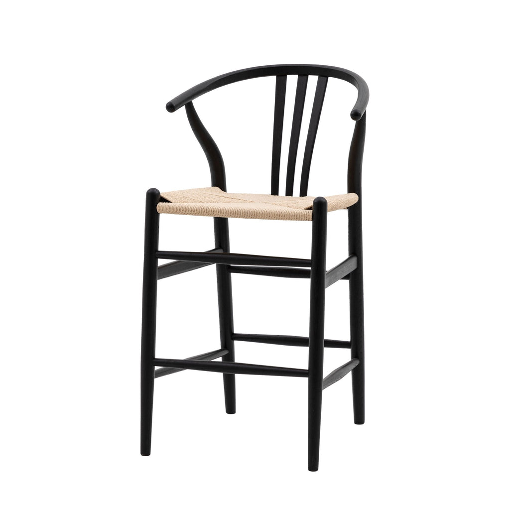 A Pair of Morris Woven Bar Stools - Natural or Black - Distinctly Living