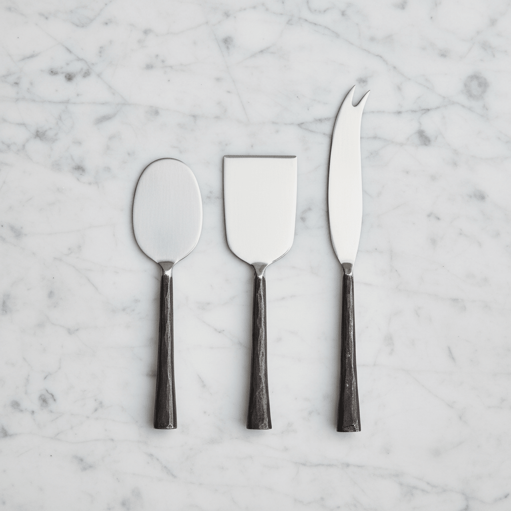 A Set of Three Rustic Style Cheese Knives - Distinctly Living