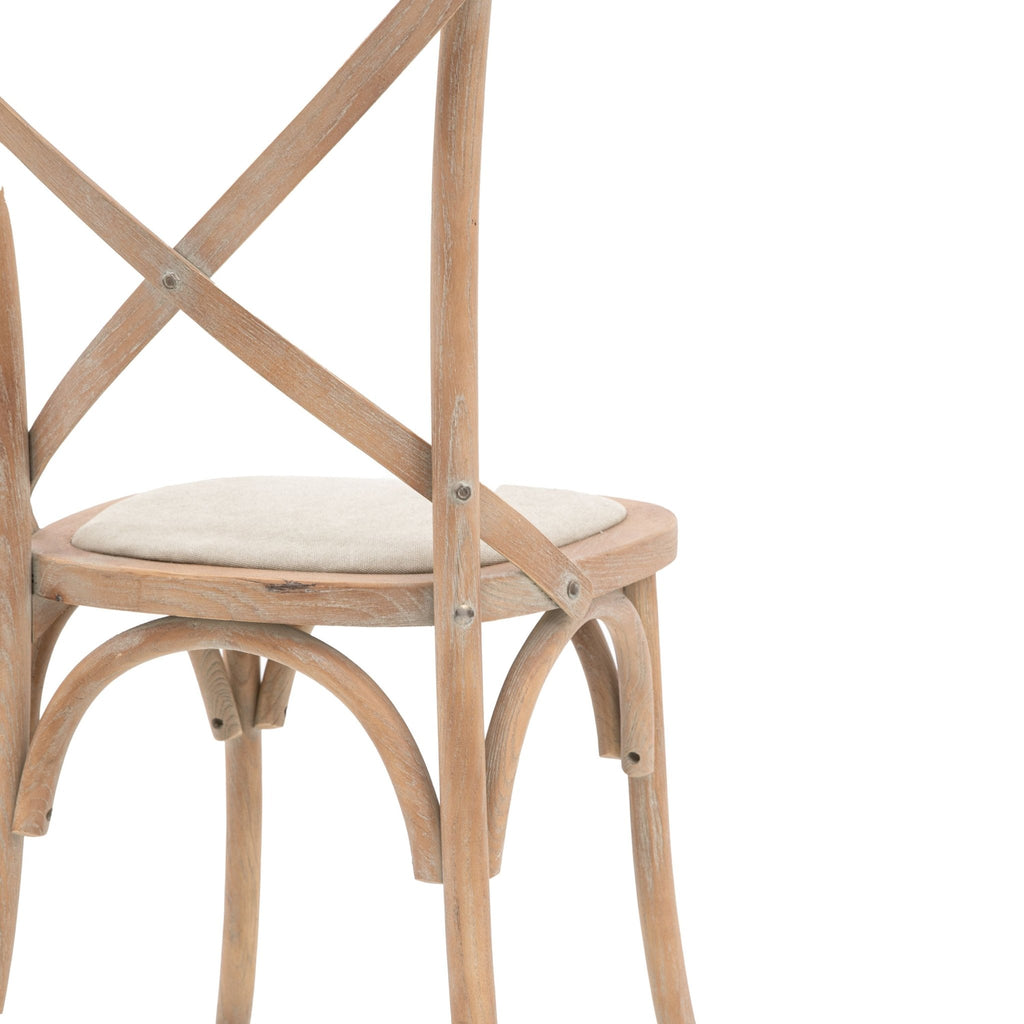 A Set of Two Paris Bistro Chairs With Canvas Seat - Beach White, Slate or Natural - Distinctly Living