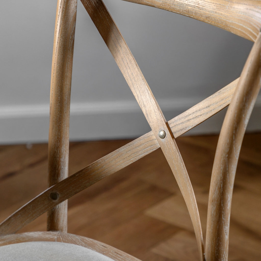 A Set of Two Paris Bistro Chairs With Canvas Seat - Beach White, Slate or Natural - Distinctly Living