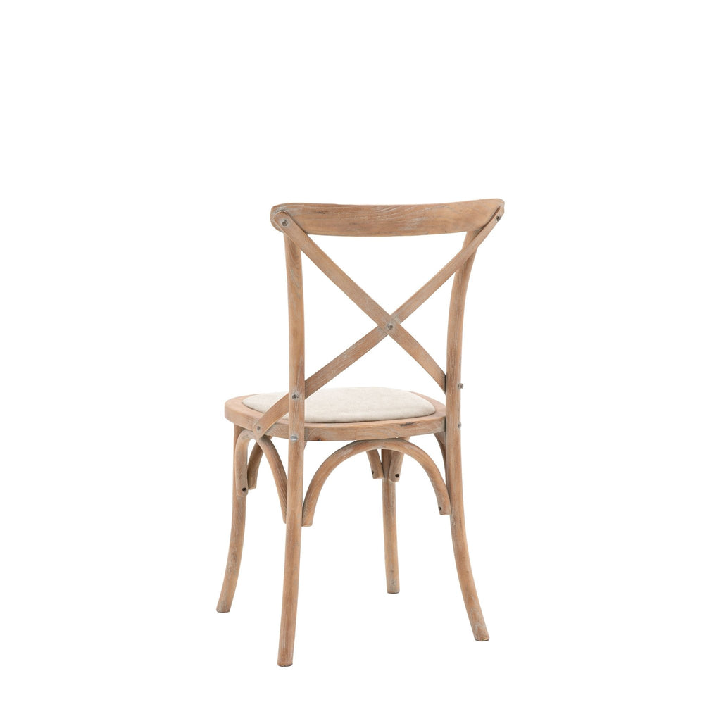 A Set of Two Paris Bistro Chairs With Canvas Seat - Beach White, Slate or Natural - Distinctly Living