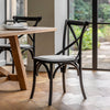 A Set of Two Paris Bistro Chairs With Canvas Seat - Beach White, Slate or Natural - Distinctly Living