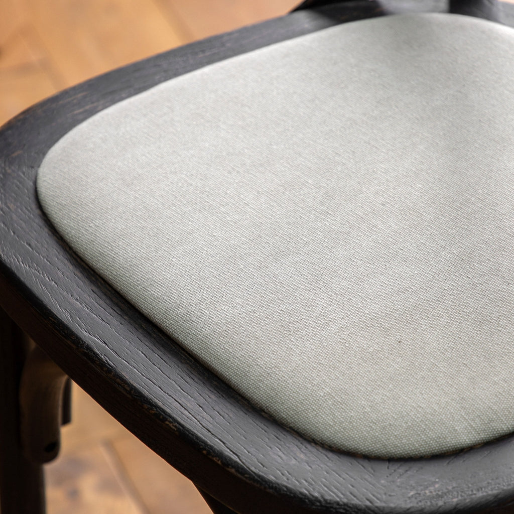 A Set of Two Paris Bistro Chairs With Canvas Seat - Beach White, Slate or Natural - Distinctly Living