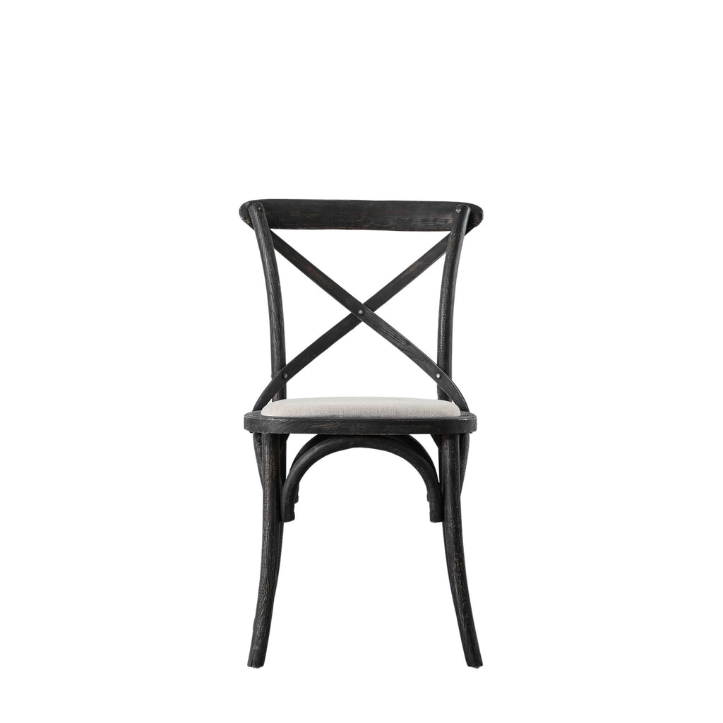 A Set of Two Paris Bistro Chairs With Canvas Seat - Beach White, Slate or Natural - Distinctly Living