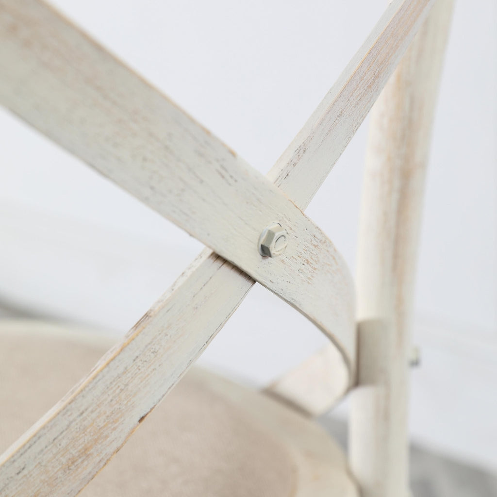 A Set of Two Paris Bistro Chairs With Canvas Seat - Beach White, Slate or Natural - Distinctly Living