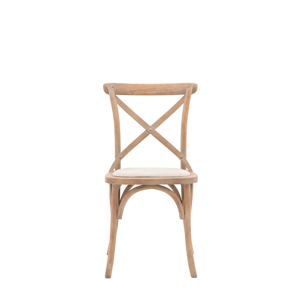 A Set of Two Paris Bistro Chairs With Canvas Seat - Beach White, Slate or Natural - Distinctly Living