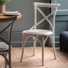 A Set of Two Paris Bistro Chairs With Canvas Seat - Beach White, Slate or Natural - Distinctly Living