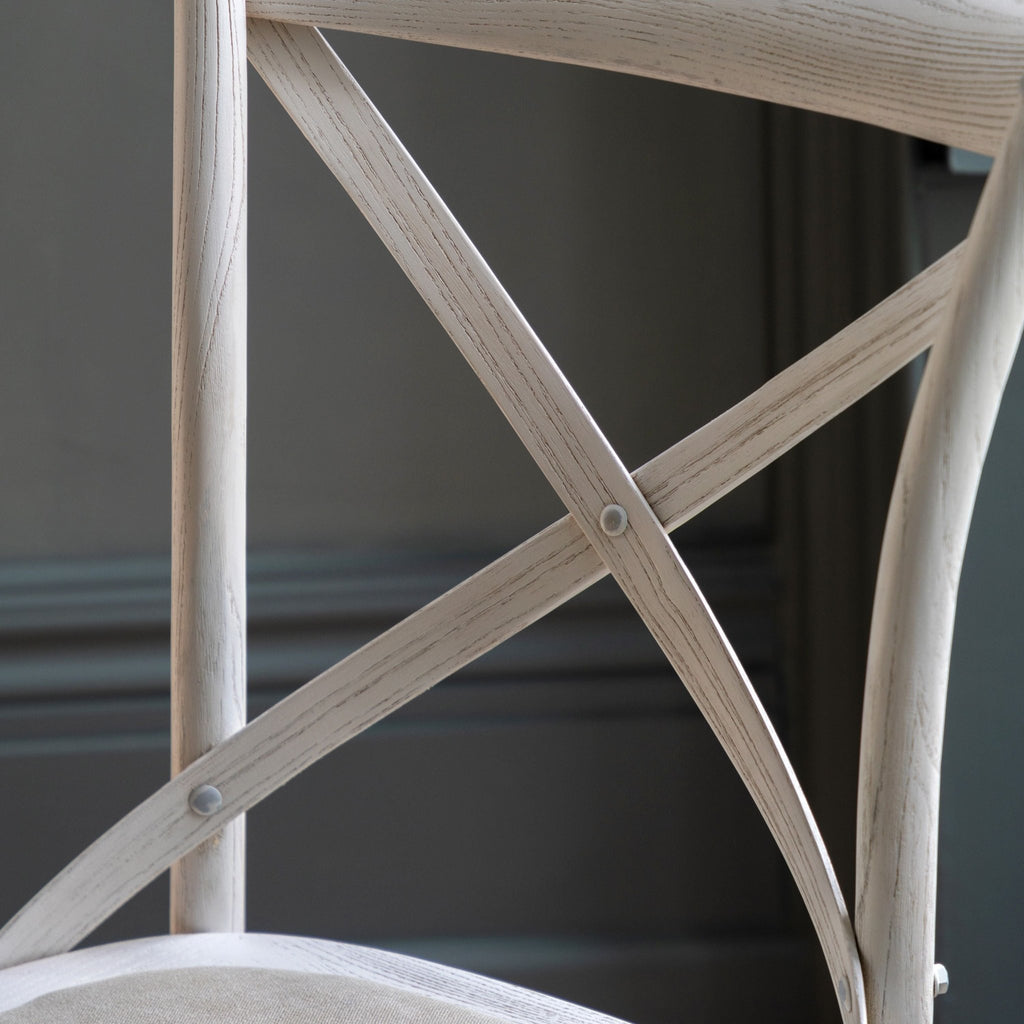 A Set of Two Paris Bistro Chairs With Canvas Seat - Beach White, Slate or Natural - Distinctly Living
