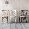 A Set of Two Paris Bistro Chairs With Canvas Seat - Beach White, Slate or Natural - Distinctly Living