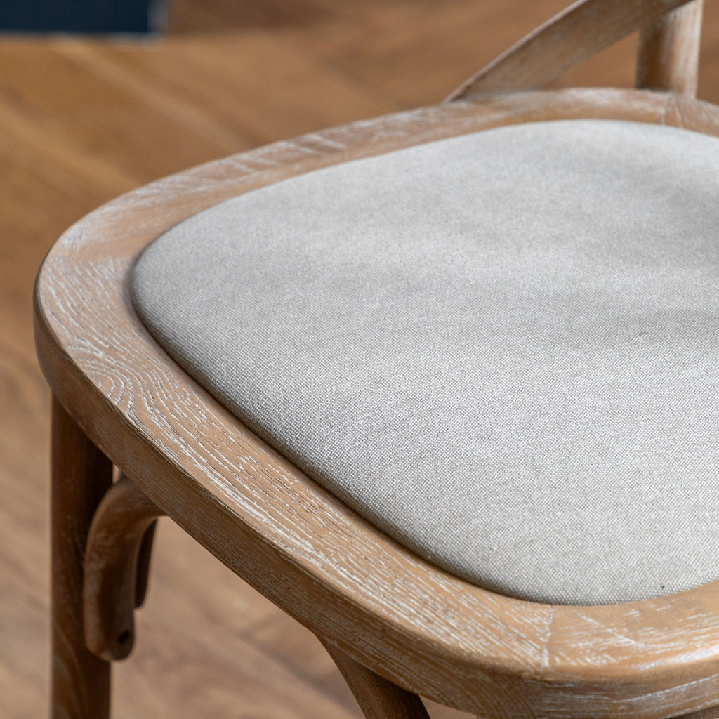 A Set of Two Paris Bistro Chairs With Canvas Seat - Beach White, Slate or Natural - Distinctly Living