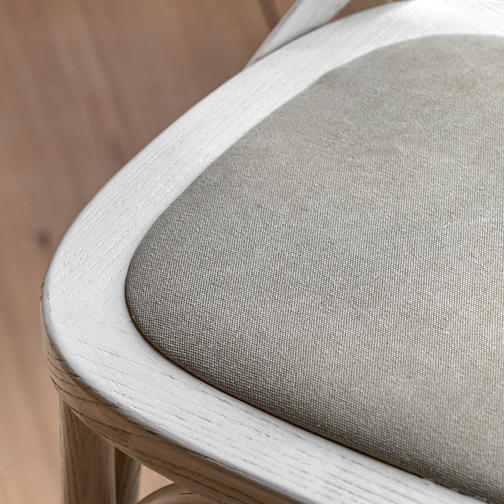 A Set of Two Paris Bistro Chairs With Canvas Seat - Beach White, Slate or Natural - Distinctly Living