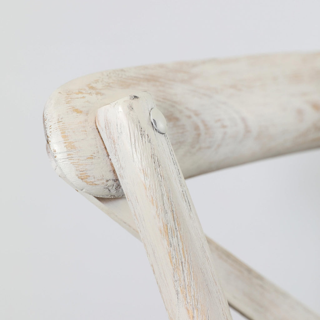 A Set of Two Paris Bistro Chairs With Canvas Seat - Beach White, Slate or Natural - Distinctly Living