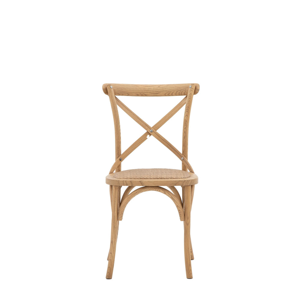 A Set of Two Paris Bistro Chairs With Woven Ratan Seats - Natural - Distinctly Living