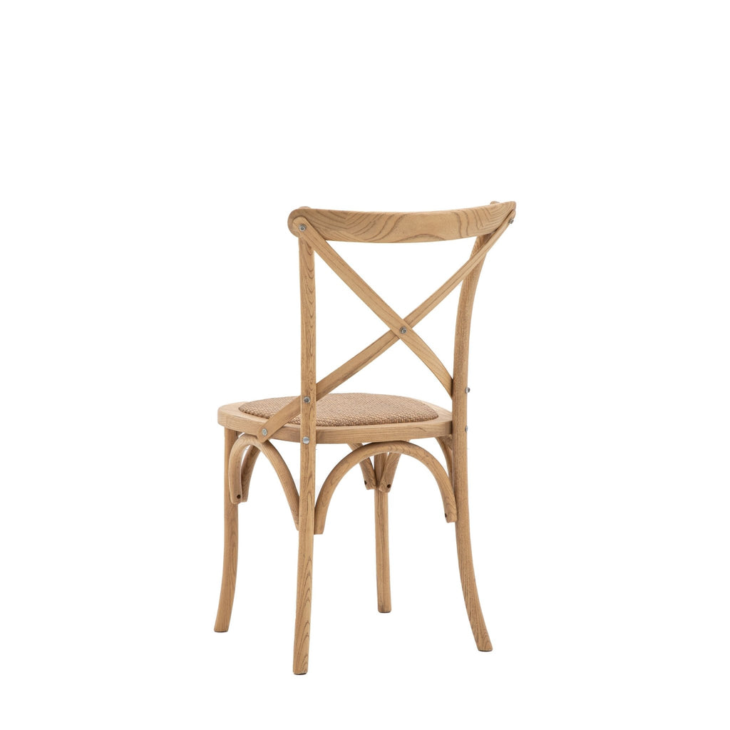 A Set of Two Paris Bistro Chairs With Woven Ratan Seats - Natural - Distinctly Living