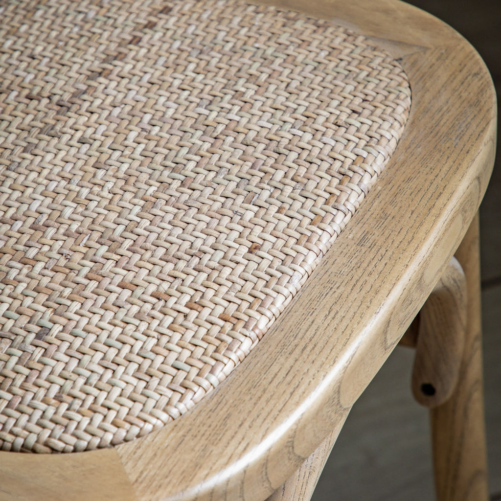 A Set of Two Paris Bistro Chairs With Woven Ratan Seats - Natural - Distinctly Living