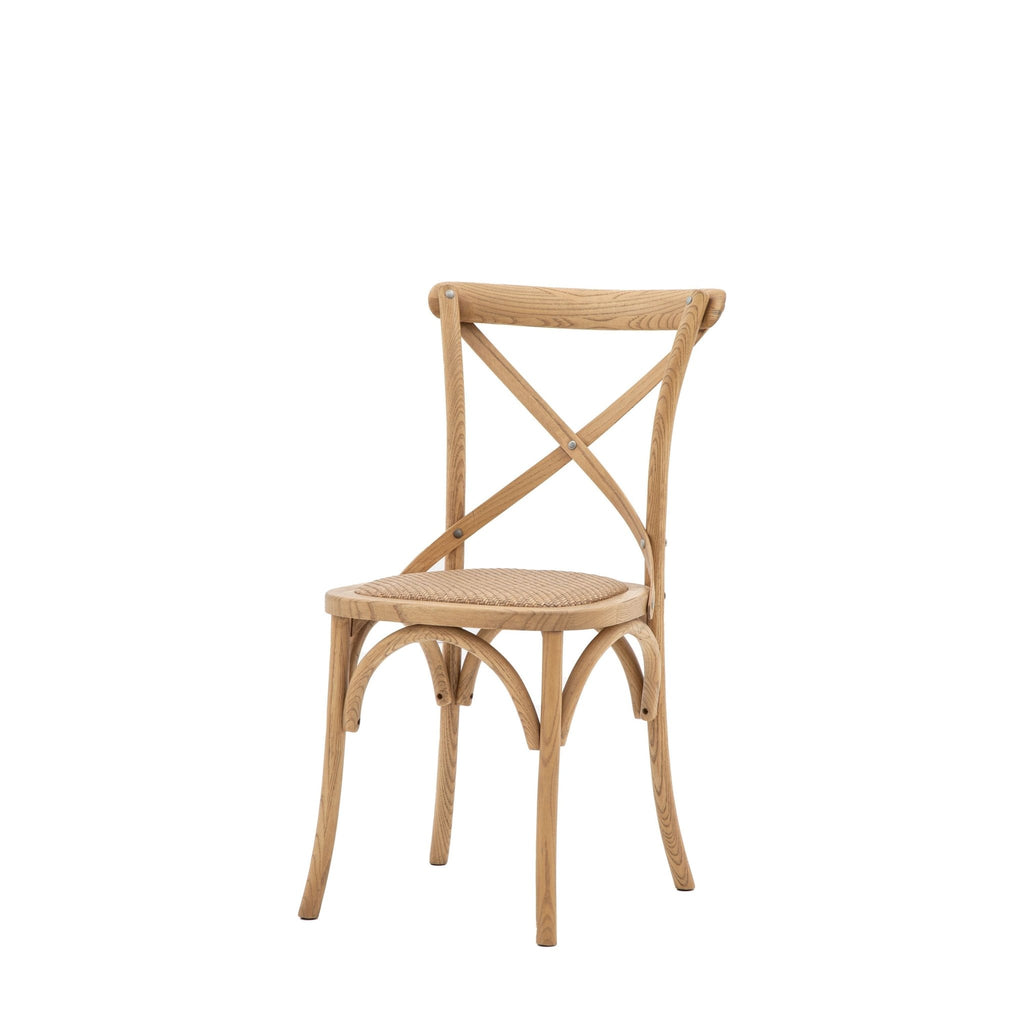 A Set of Two Paris Bistro Chairs With Woven Ratan Seats - Natural - Distinctly Living