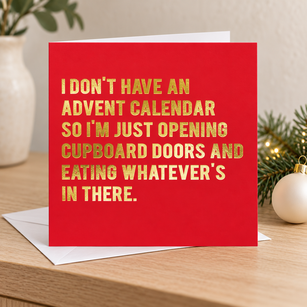 Advent Christmas Greetings Card in a festive setting