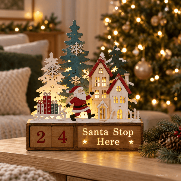 Advent Counter - Santa Stop Here LED Scene - Distinctly Living