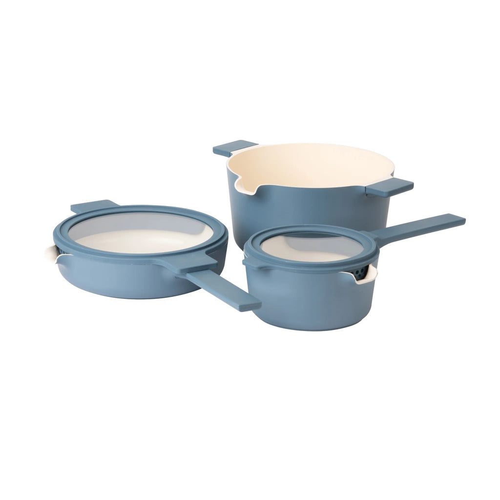 All In One Soft Touch Blue Cookware Set - Distinctly Living