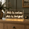 All Is Calm All Is Bright Neon Sign - Distinctly Living