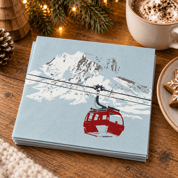 Alpine Cable Car Paper Napkins - Pack of 20 - Distinctly Living