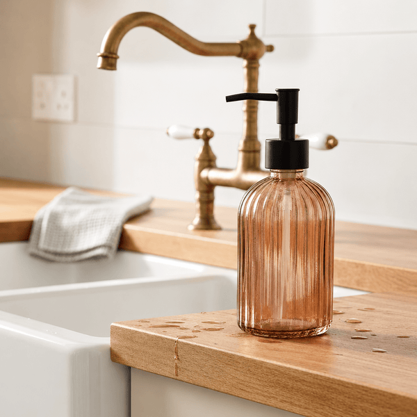 Amber Glass Soap Dispenser - Distinctly Living