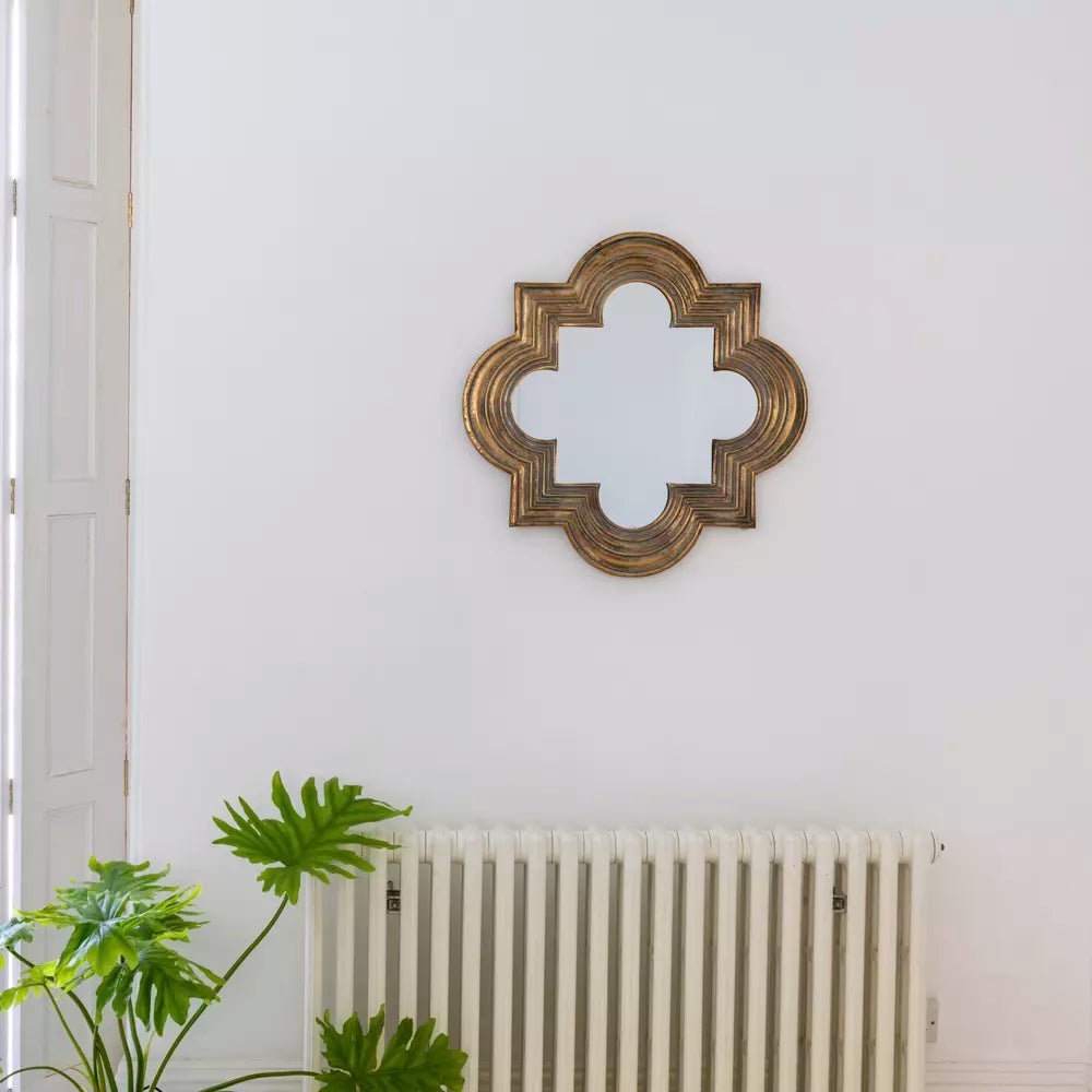Antique Bronze Quatrefoil Mirror - Distinctly Living