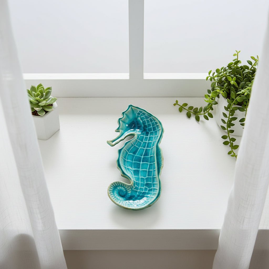 Aqua Seahorse Dish - Distinctly Living