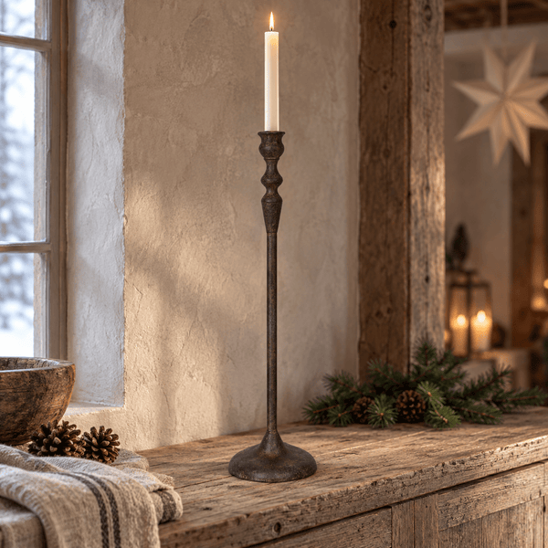 Aster Verdigris Candle Holder – Tall - Distinctly Living