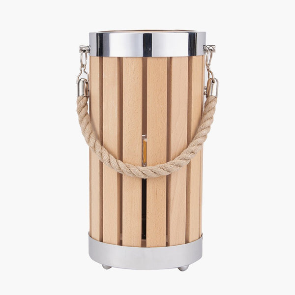 August Wooden Lantern - Grey Wash or Natural - Distinctly Living