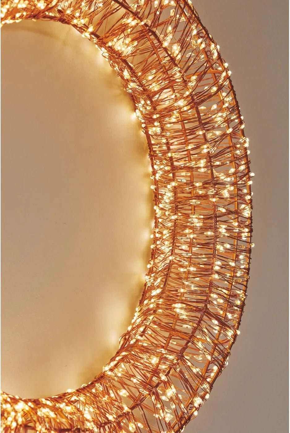 Battery or Mains Shimmer and Shine LED Circle - 25cm Copper - Distinctly Living