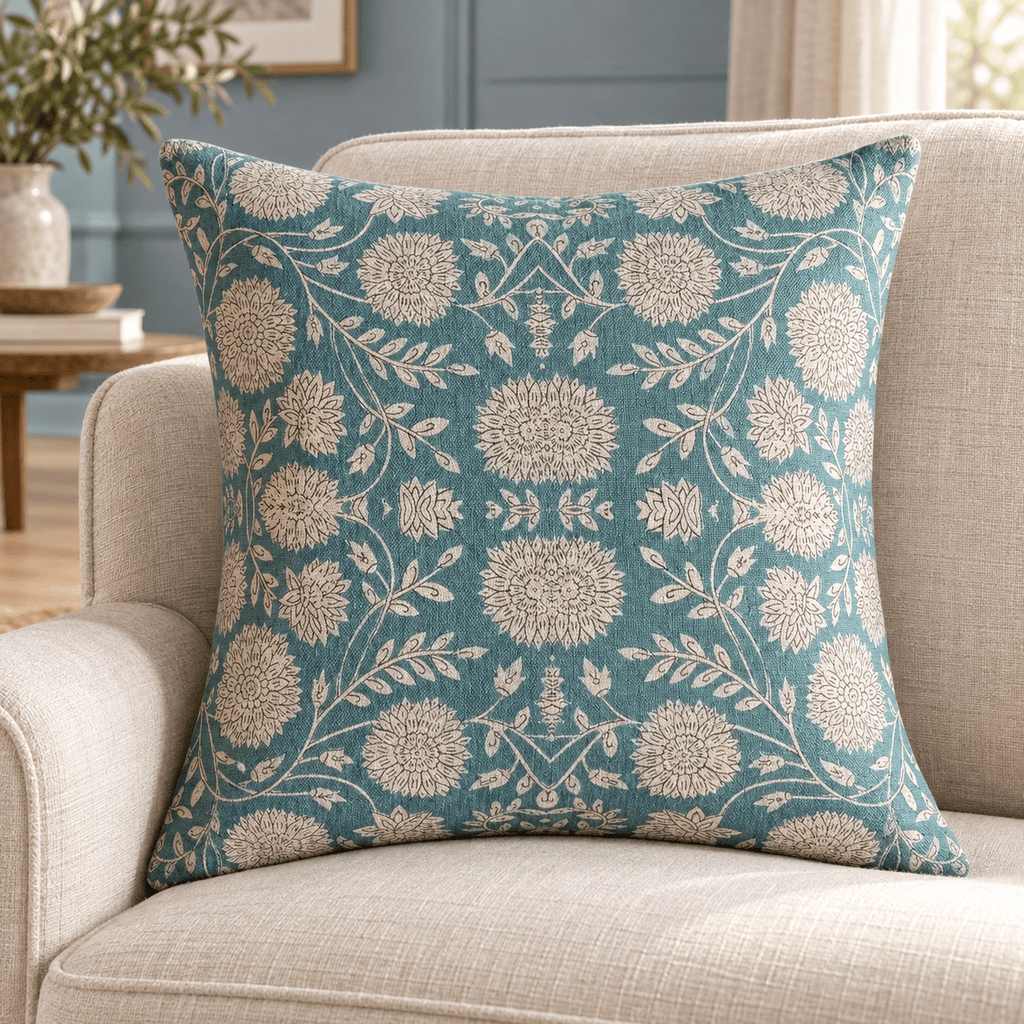Bellora Blue Floral Cushion - Distinctly Living