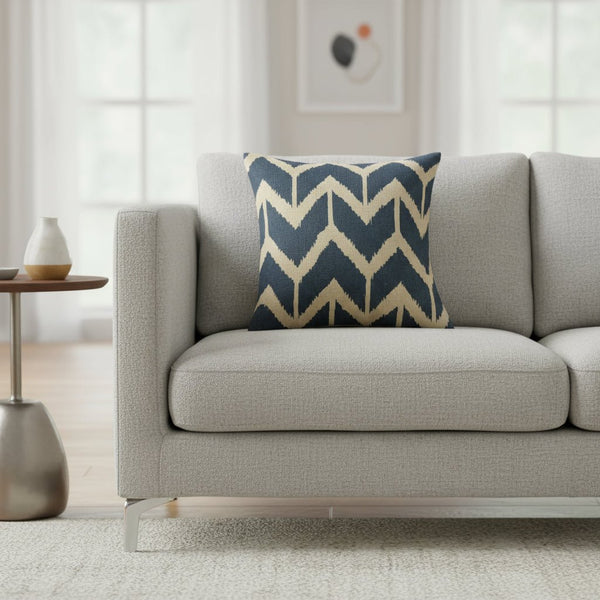 Blue Chevron Cushion - Distinctly Living