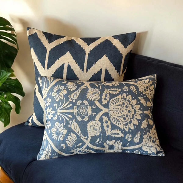 Blue Chevron Cushion - Distinctly Living