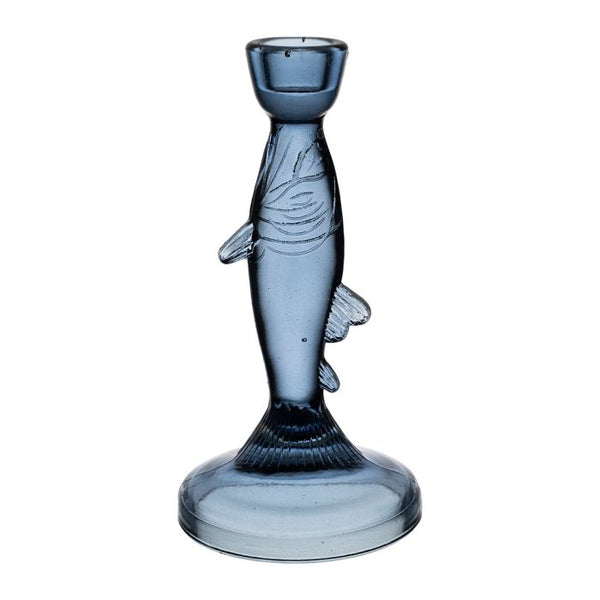 Blue Fish Glass Candle Stick - Distinctly Living
