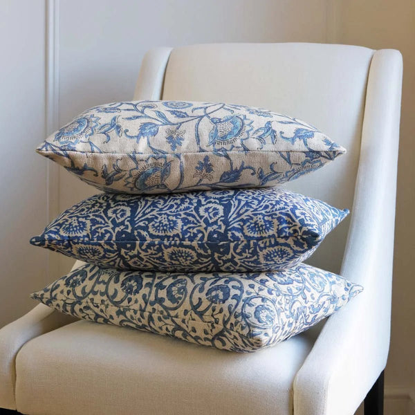 Blue Floral Cushion - Distinctly Living