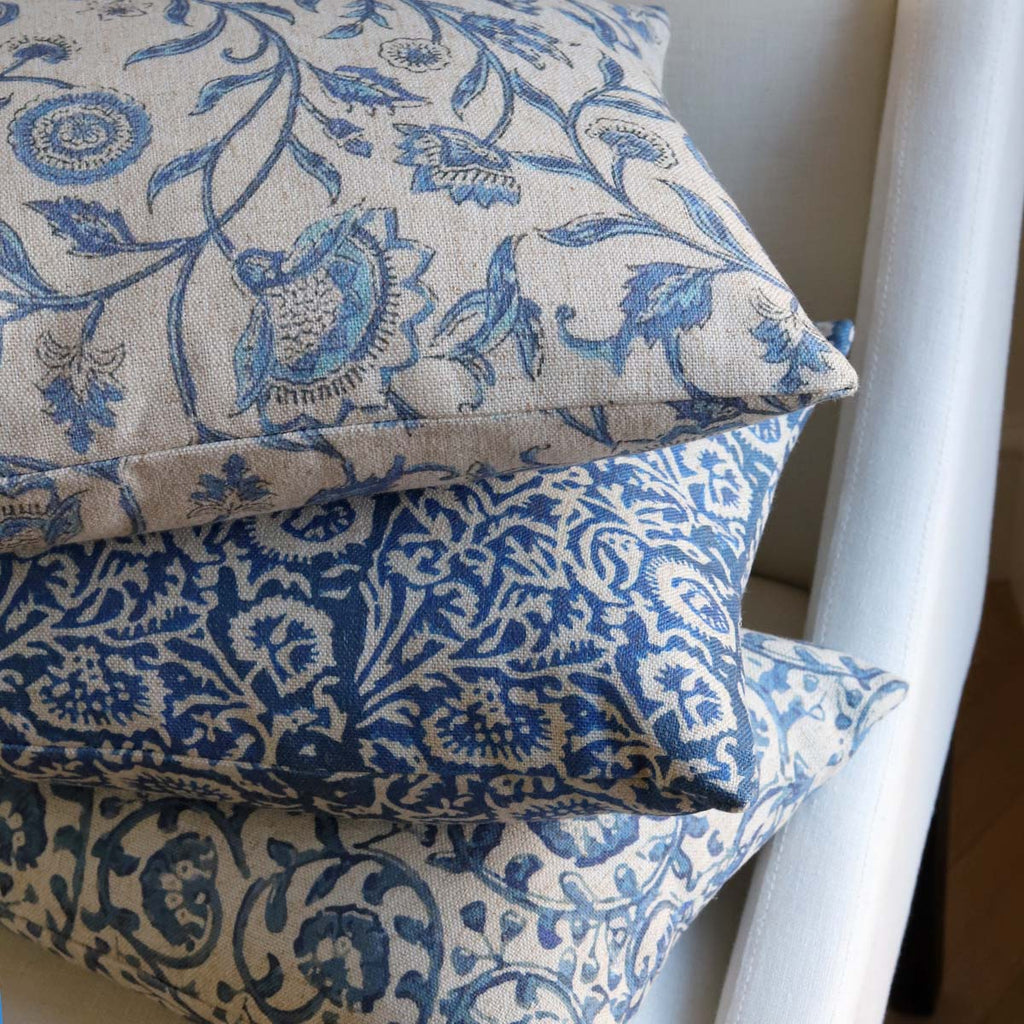 Blue Floral Cushion - Distinctly Living