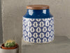 Blue Geometric Storage Jar - Distinctly Living