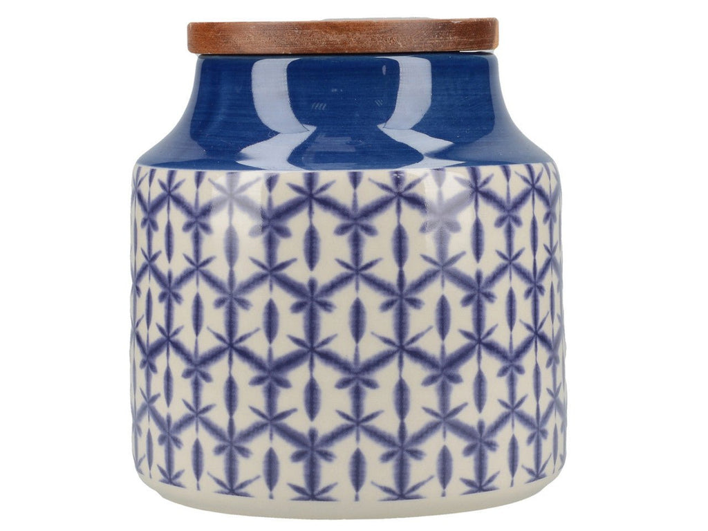 Blue Geometric Storage Jar - Distinctly Living