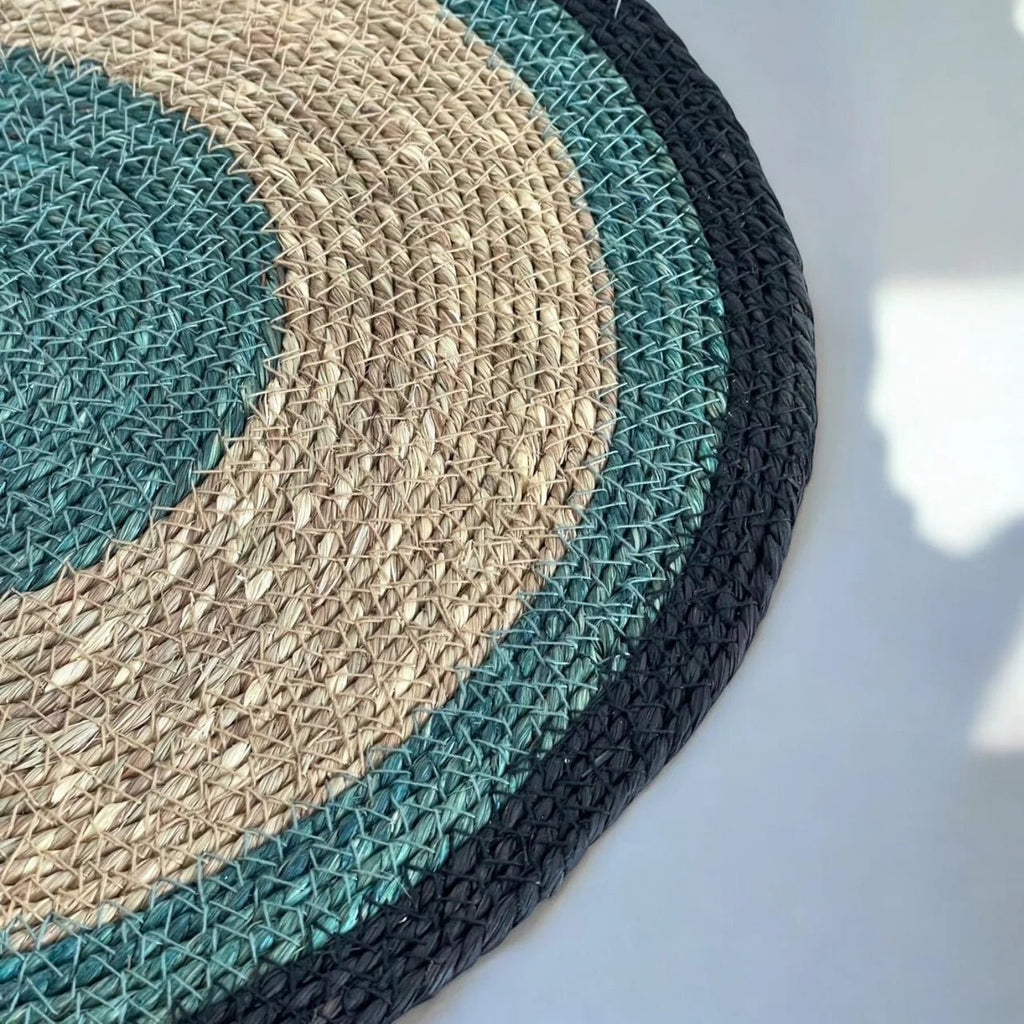 Blue & Natural Seagrass Placemats Set of 4 - Distinctly Living