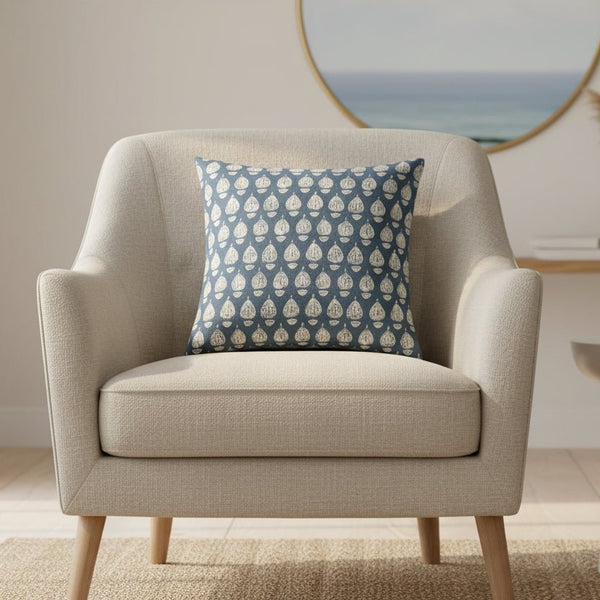 Blue Palm Cushion - Distinctly Living