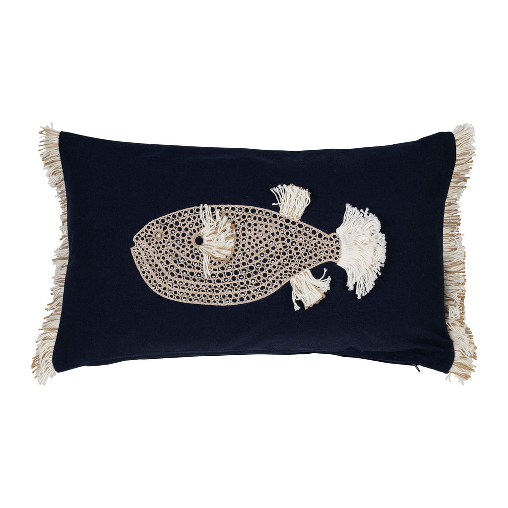 Blue Rope Whale Cushion - Distinctly Living