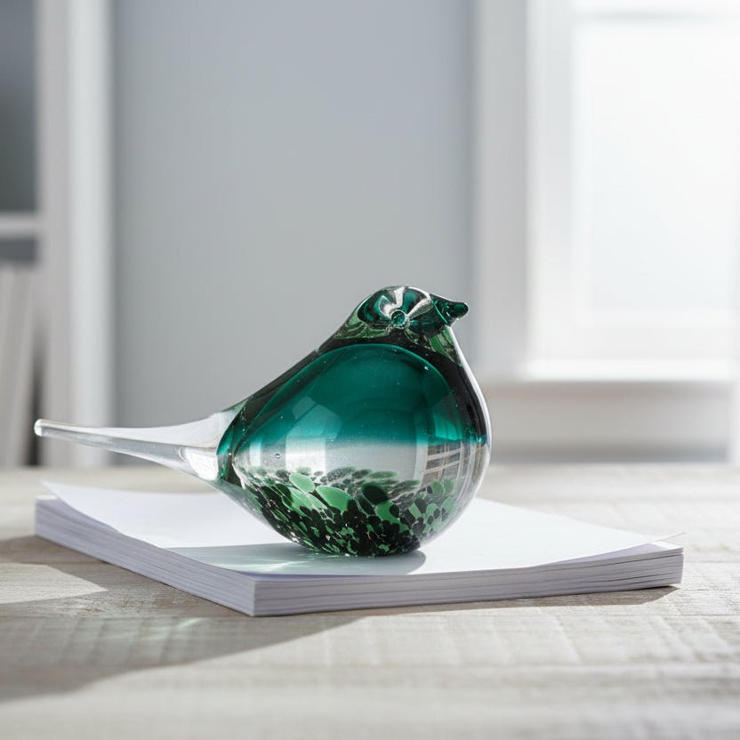 Blue Sparrow Glass Paperweight - Distinctly Living